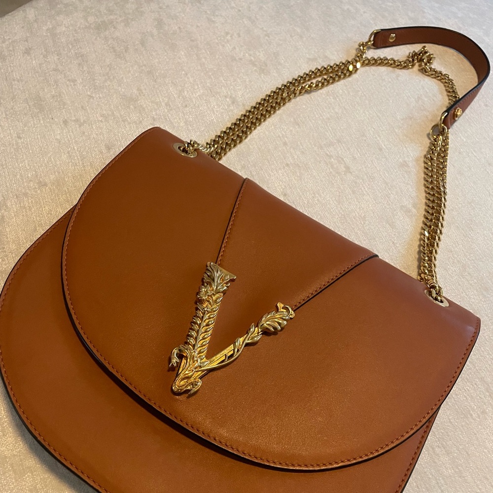 Versace Virtus saddle shoulder bag
